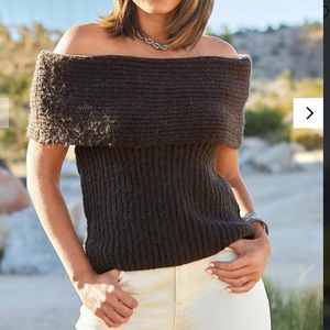 Foldover Shaker Stitch Sweater